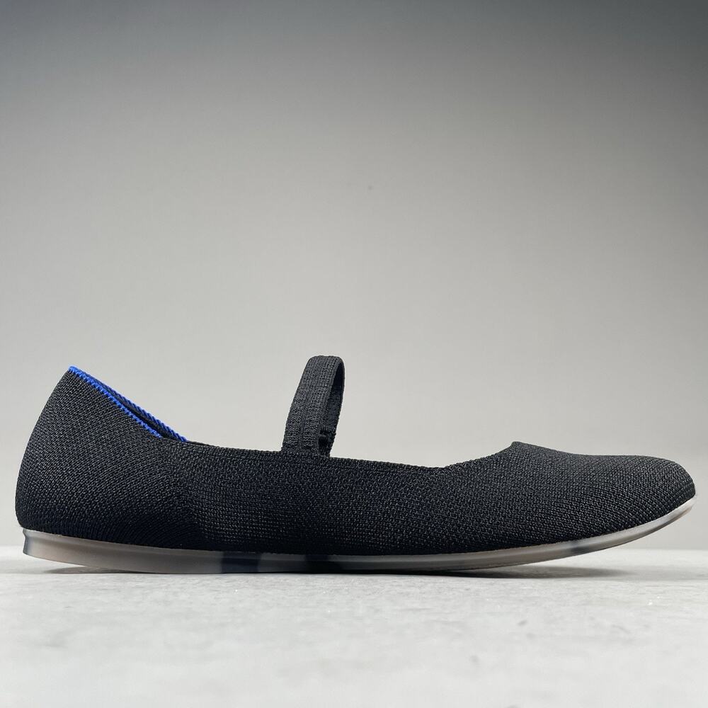 Rothy's Black Knit Mary Jane Flats with Blue Trim - Picture 7 of 9
